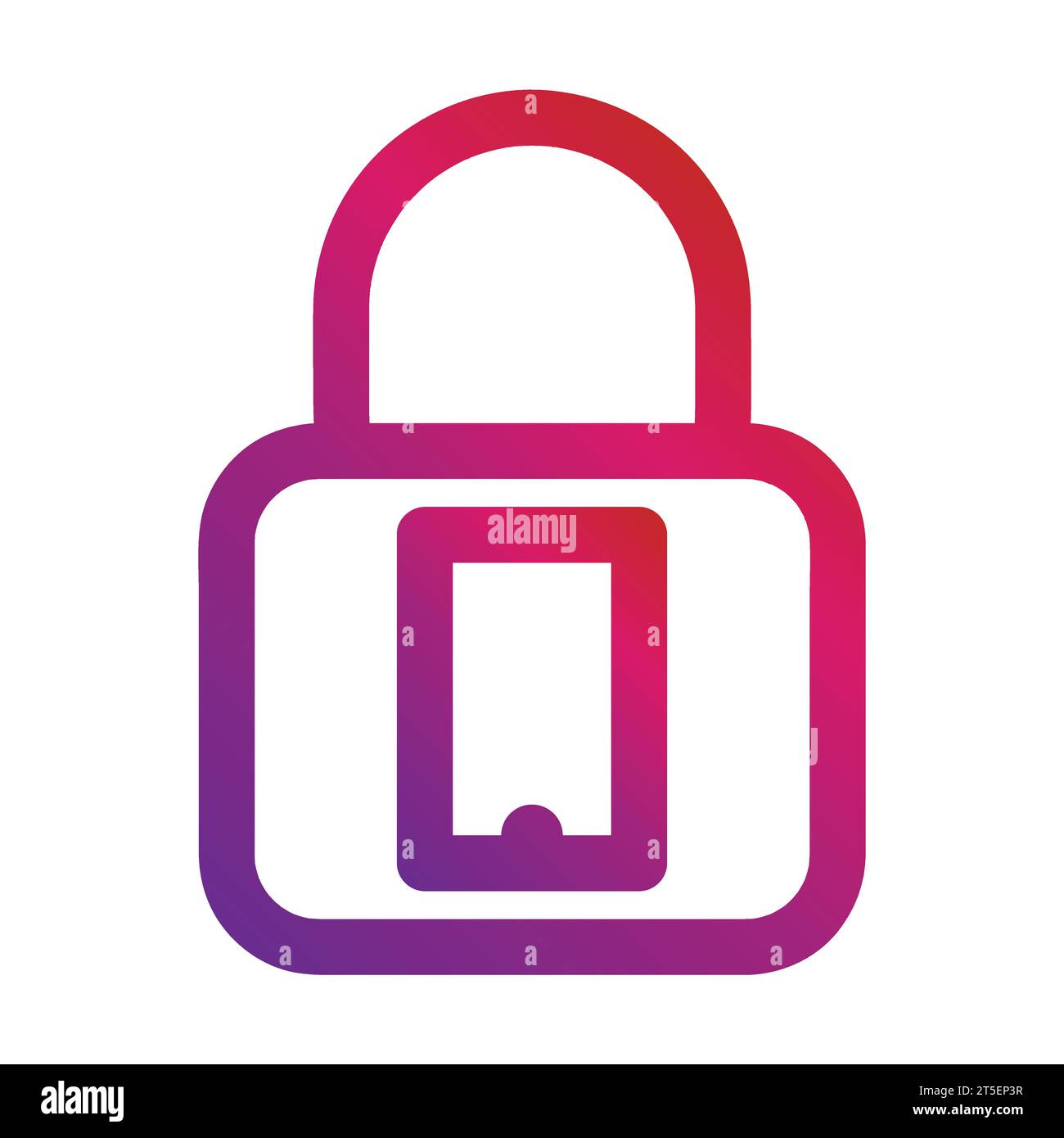 gradient style outline security padlock icon Stock Vector
