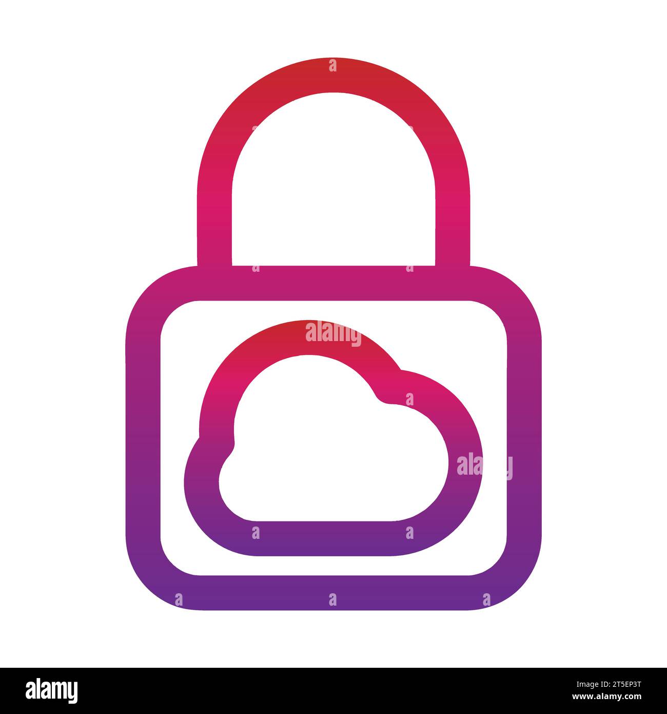 gradient style outline security padlock icon Stock Vector