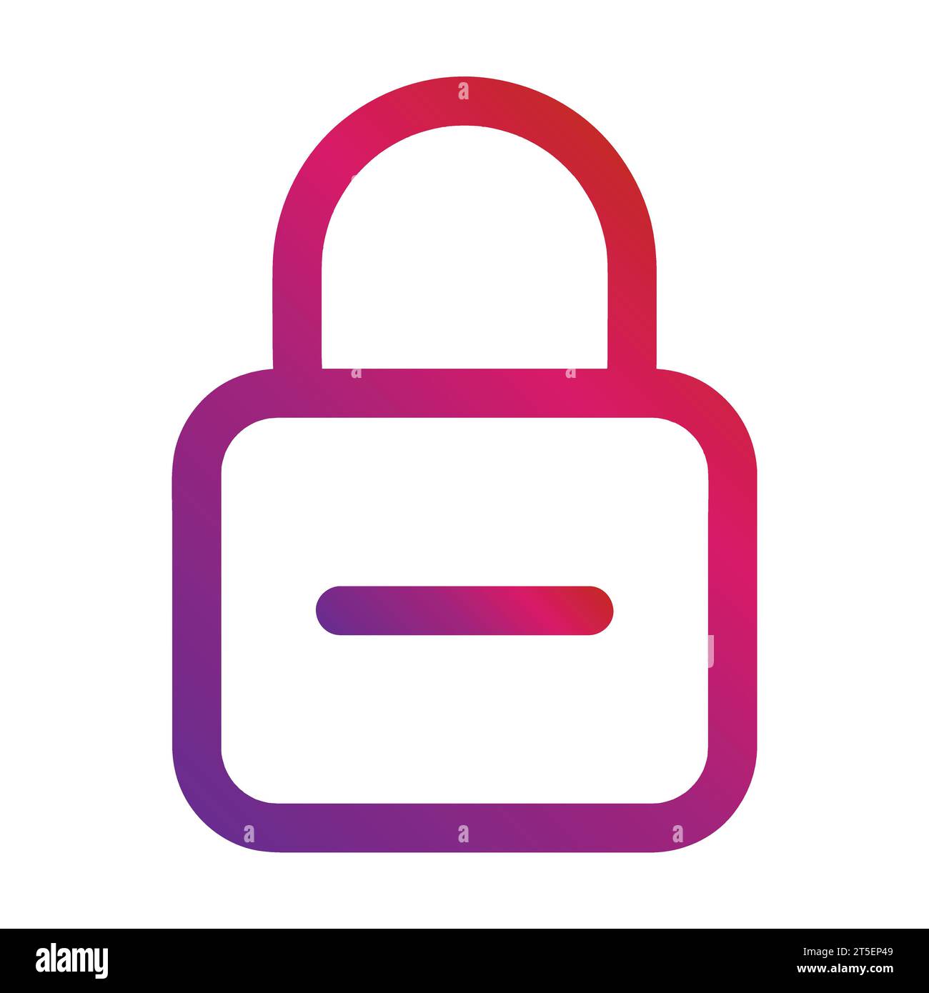gradient style outline security padlock icon Stock Vector
