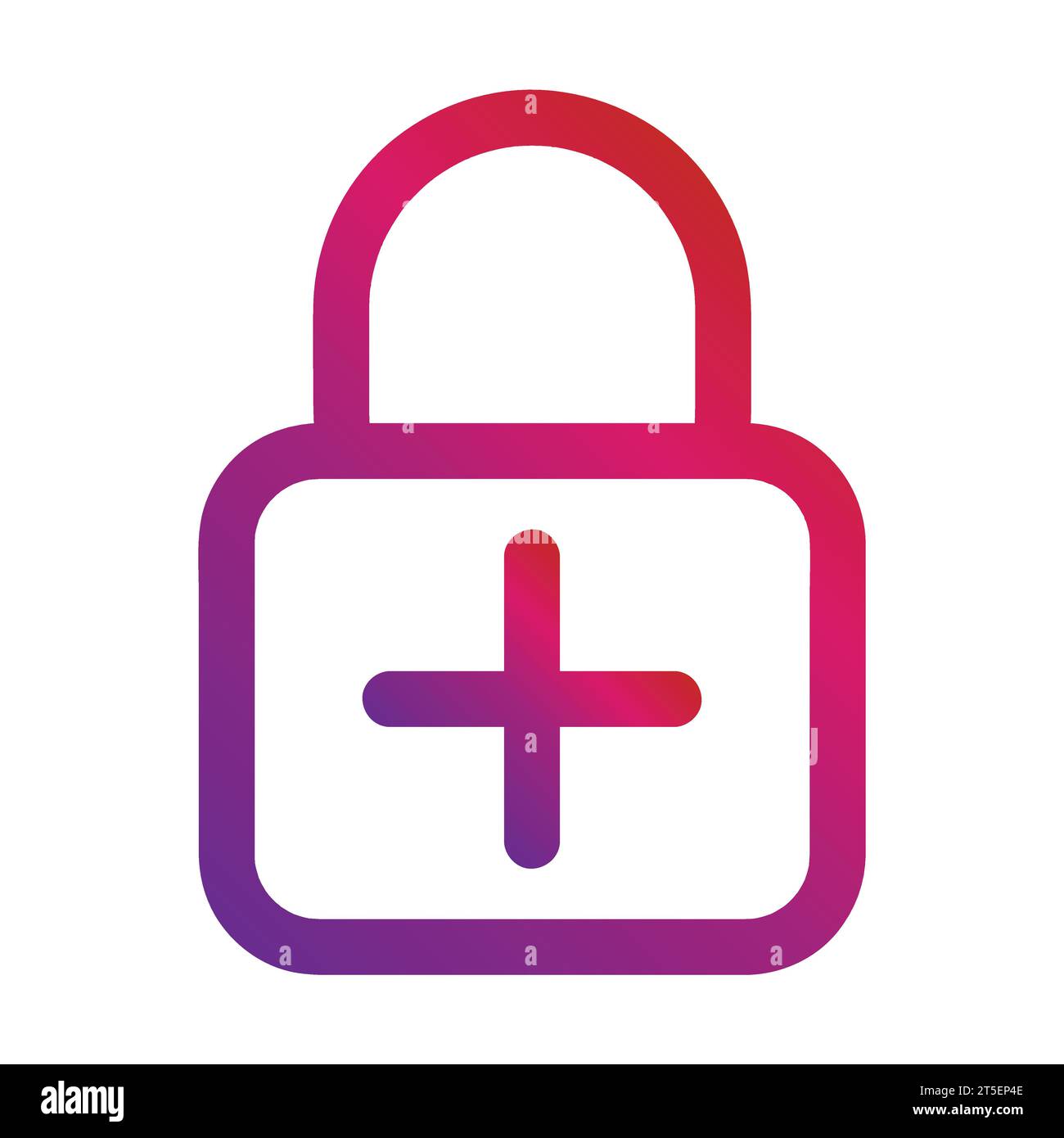 gradient style outline security padlock icon Stock Vector