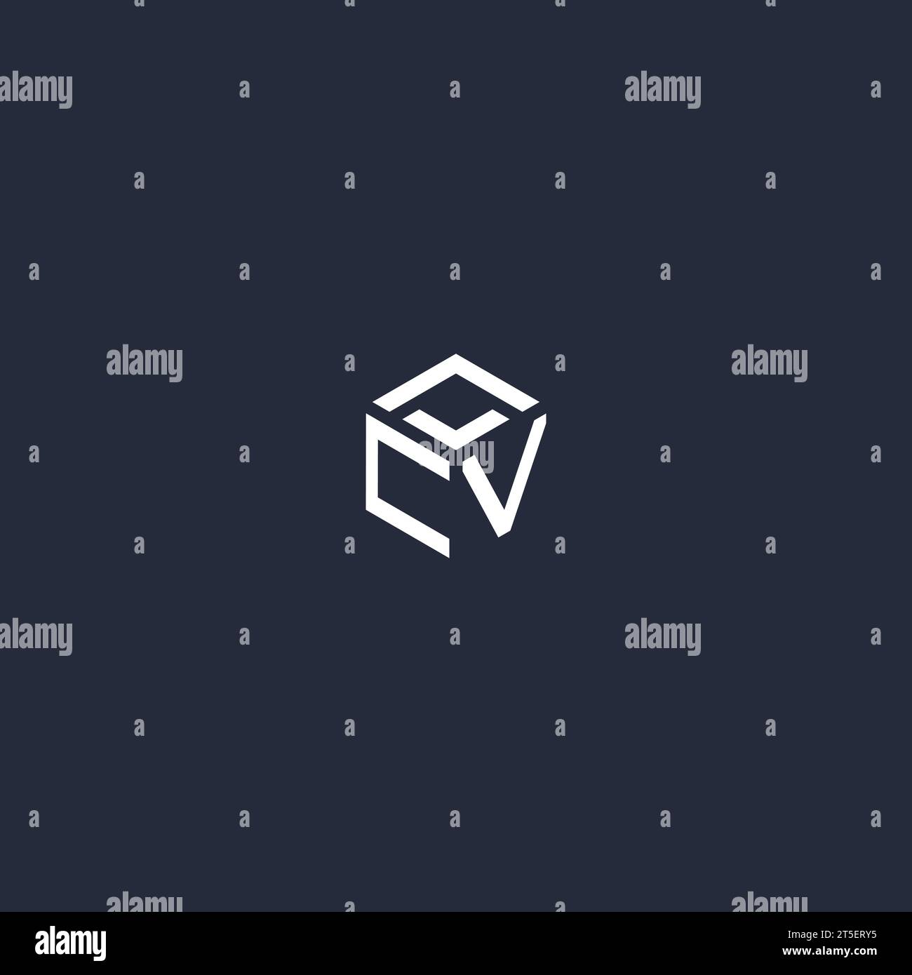 CV initial hexagon logo design inspiration Stock Vector