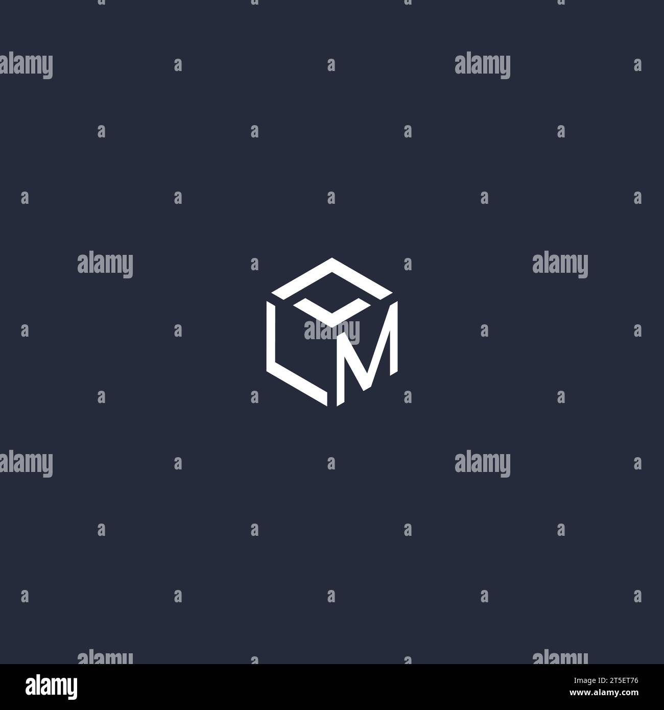 LM initial hexagon logo design inspiration Stock Vector