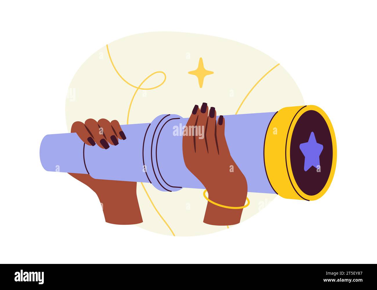 Hands with binocular vector Stock Vector