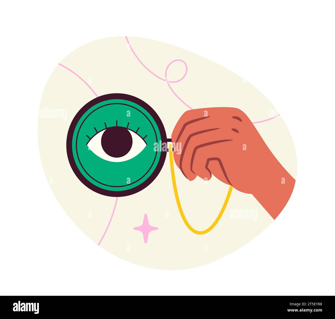 Hands with binocular vector Stock Vector