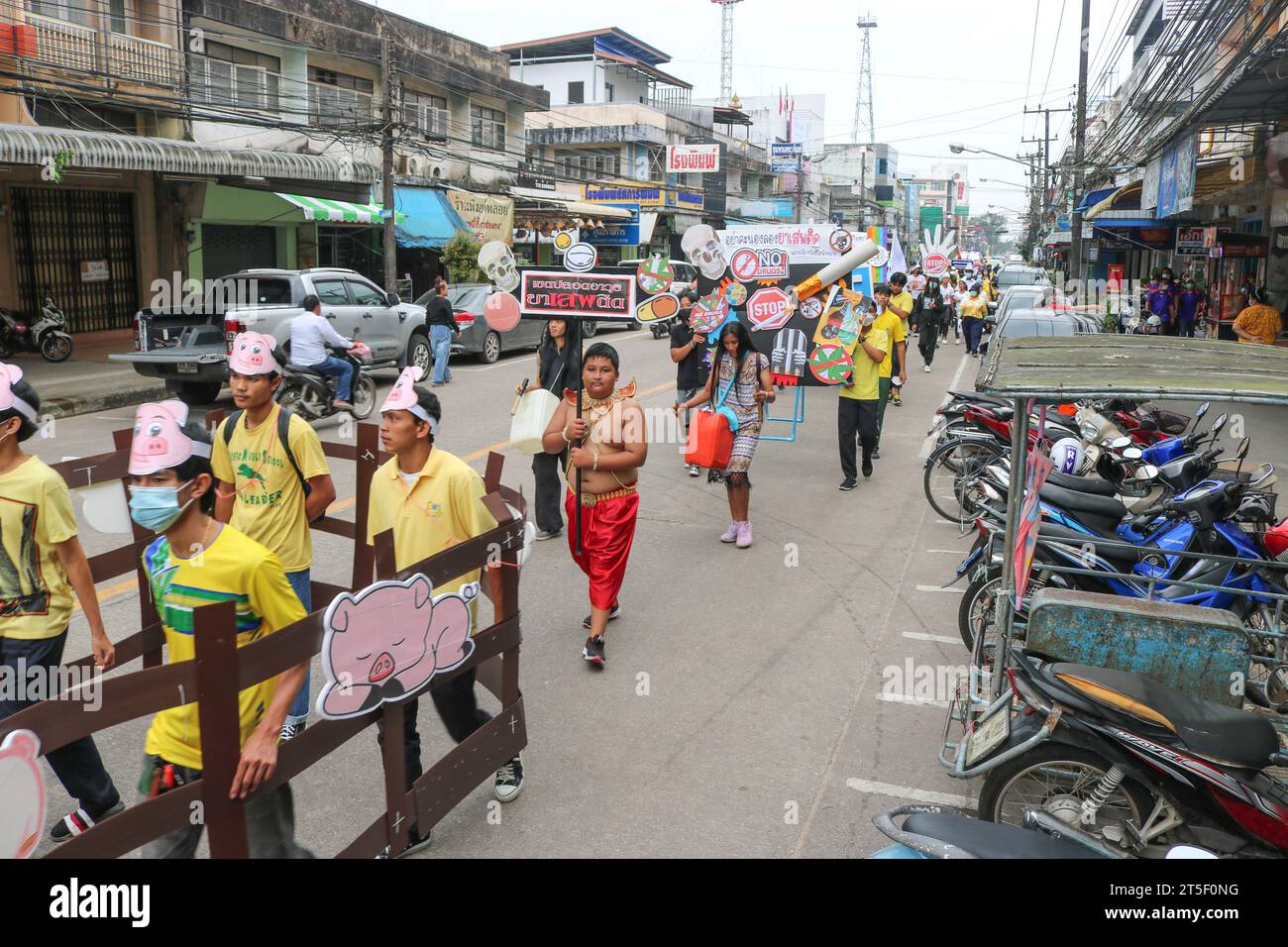 Chumphon, Thailand - December 15, 2022: Annual costume carnival. Stock Photo