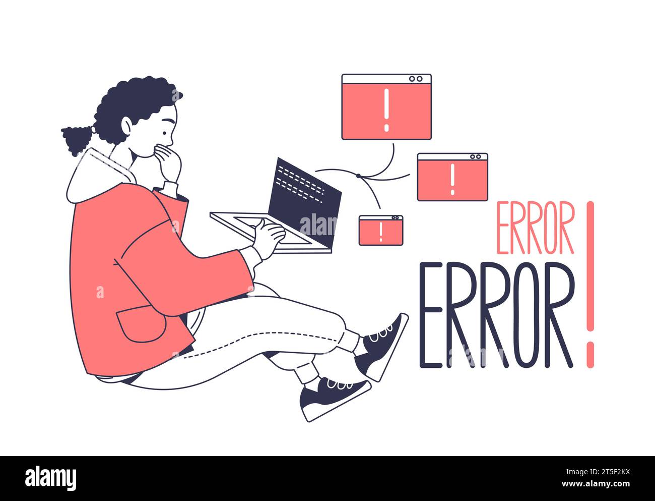 System administrator or engineer vector line Stock Vector