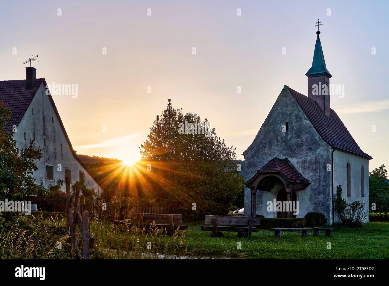 St. Wendelin's Chapel, Blauen, Blauen BL, Blauen Village, Nenzlingen, Switzerland, Baselland, Baselbiet, Laufental, Nenzlingen BL Stock Photo