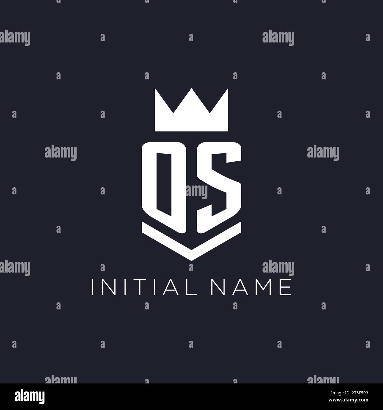 OS logo with shield and crown, initial monogram logo design ideas Stock ...