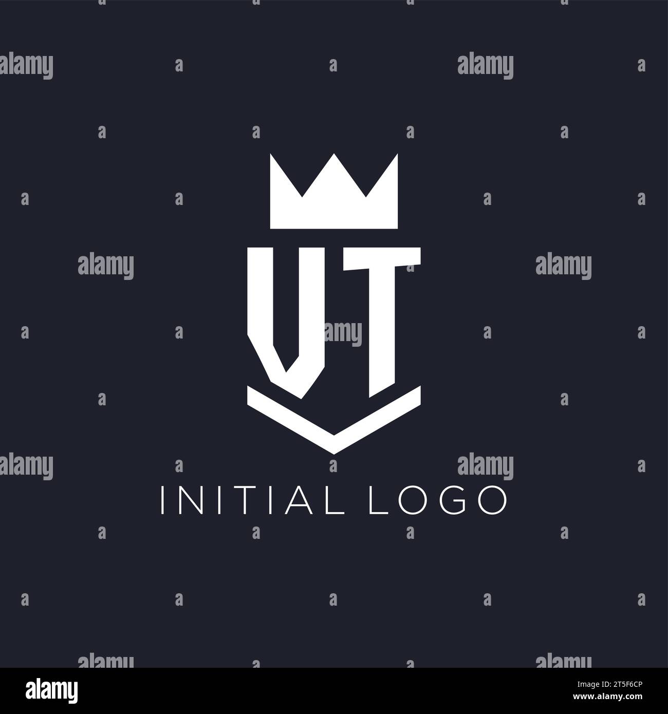 VT logo with shield and crown, initial monogram logo design ideas Stock ...