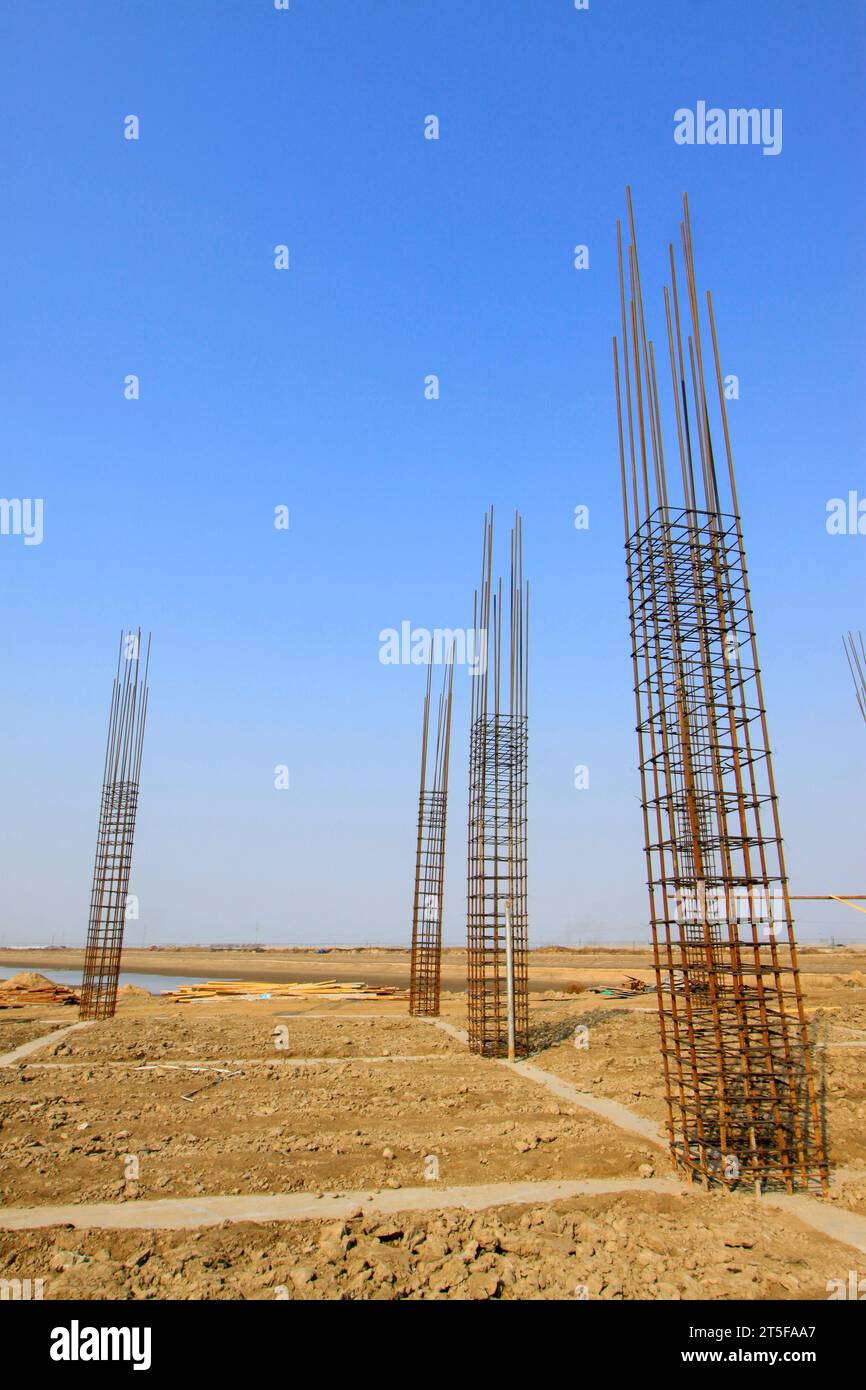 Rebar Engineering at a construction site, north china Stock Photo Alamy