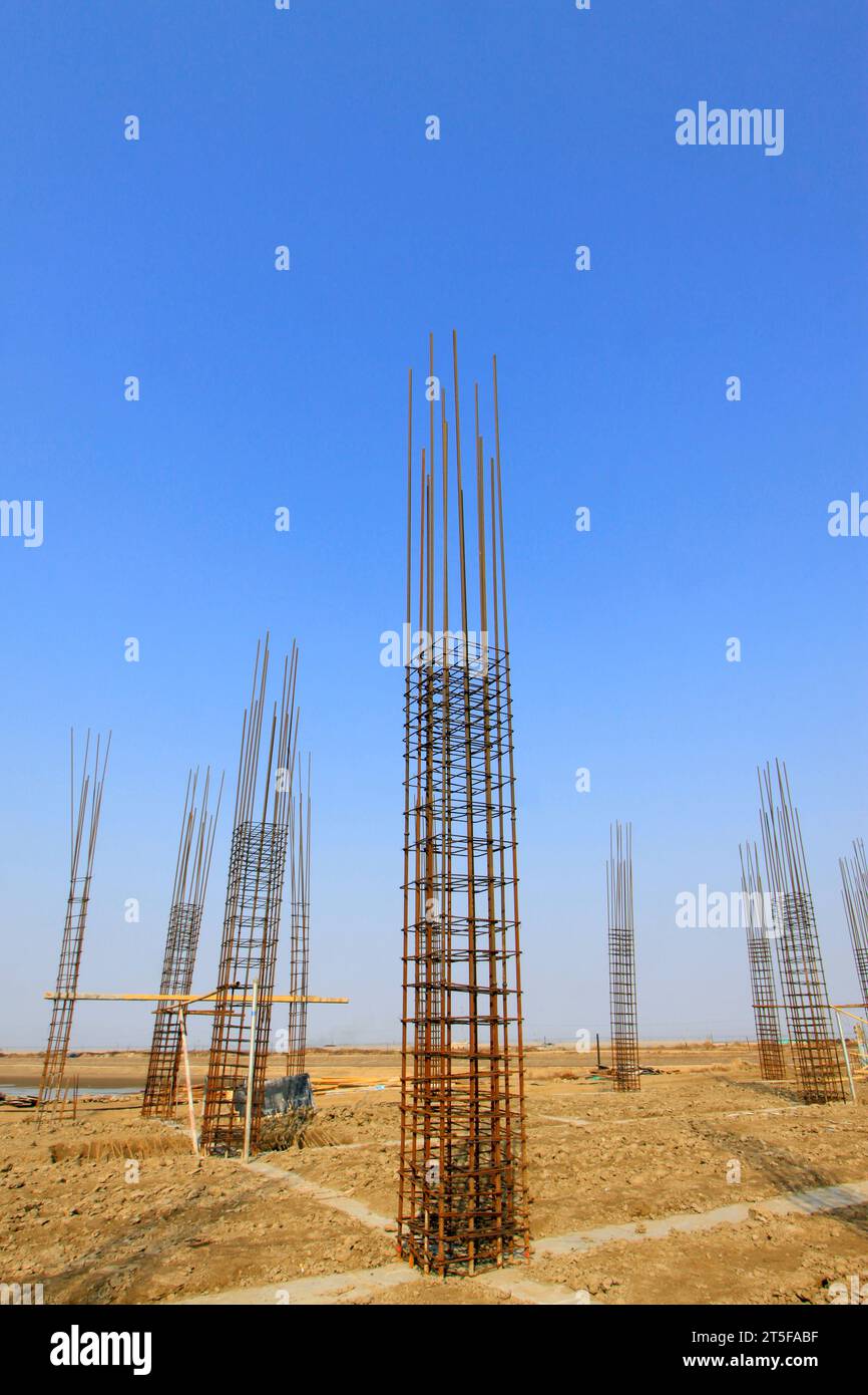 Rebar Engineering at a construction site, north china Stock Photo Alamy