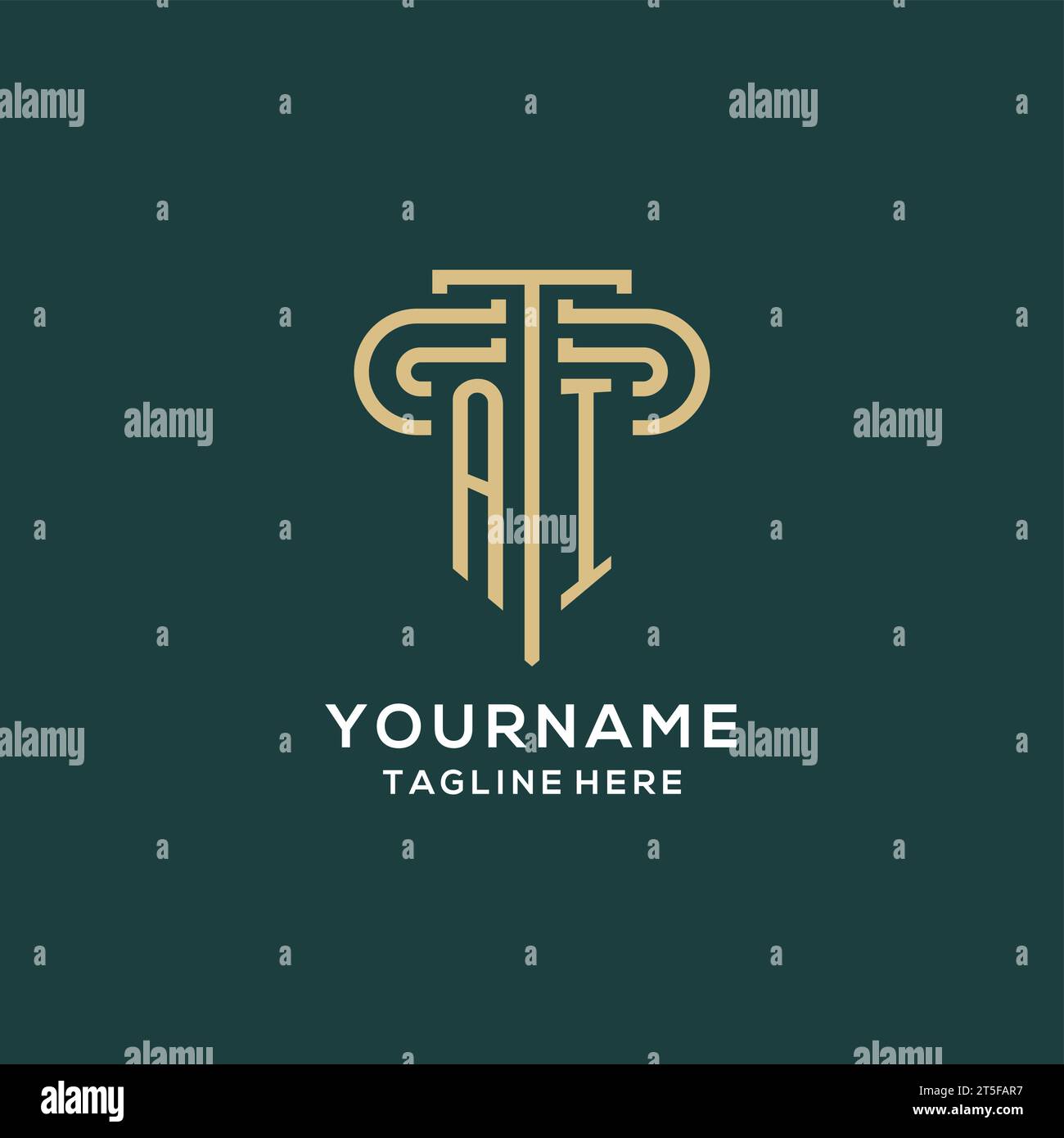 Initial AI pillar logo, elegant and luxury law firm logo vector graphic ...