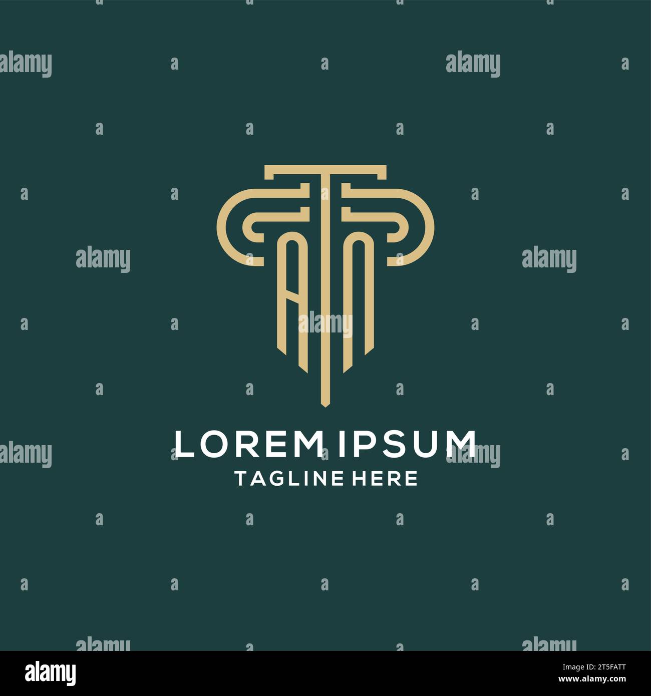 Initial AN pillar logo, elegant and luxury law firm logo vector graphic ...