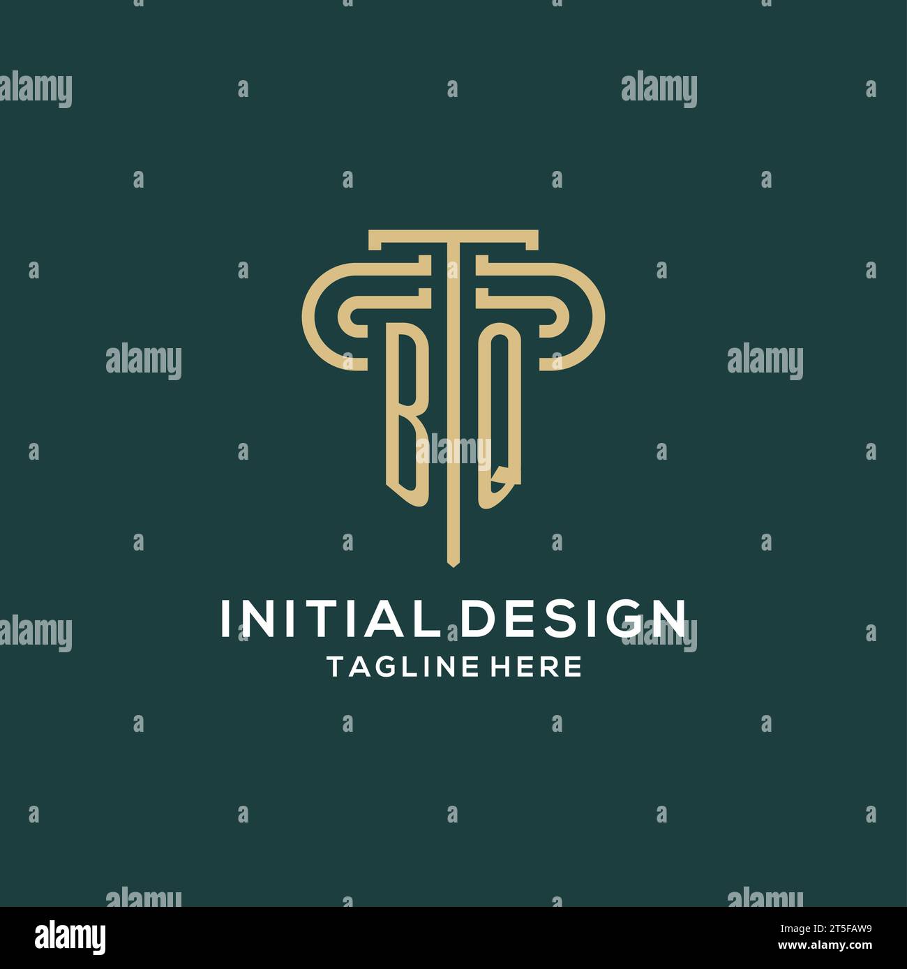 Initial BQ pillar logo, elegant and luxury law firm logo vector graphic ...