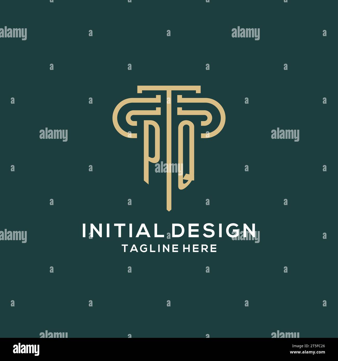 Initial PQ pillar logo, elegant and luxury law firm logo vector graphic ...