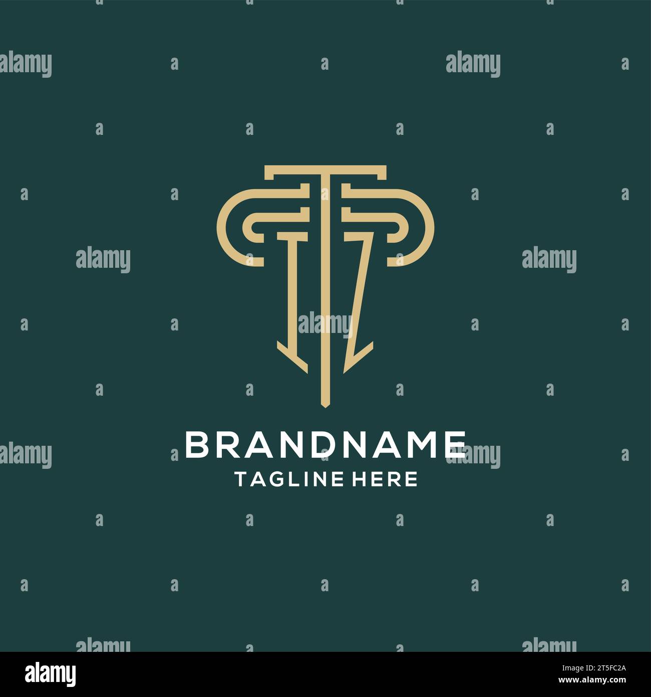 Initial IZ pillar logo, elegant and luxury law firm logo vector graphic ...