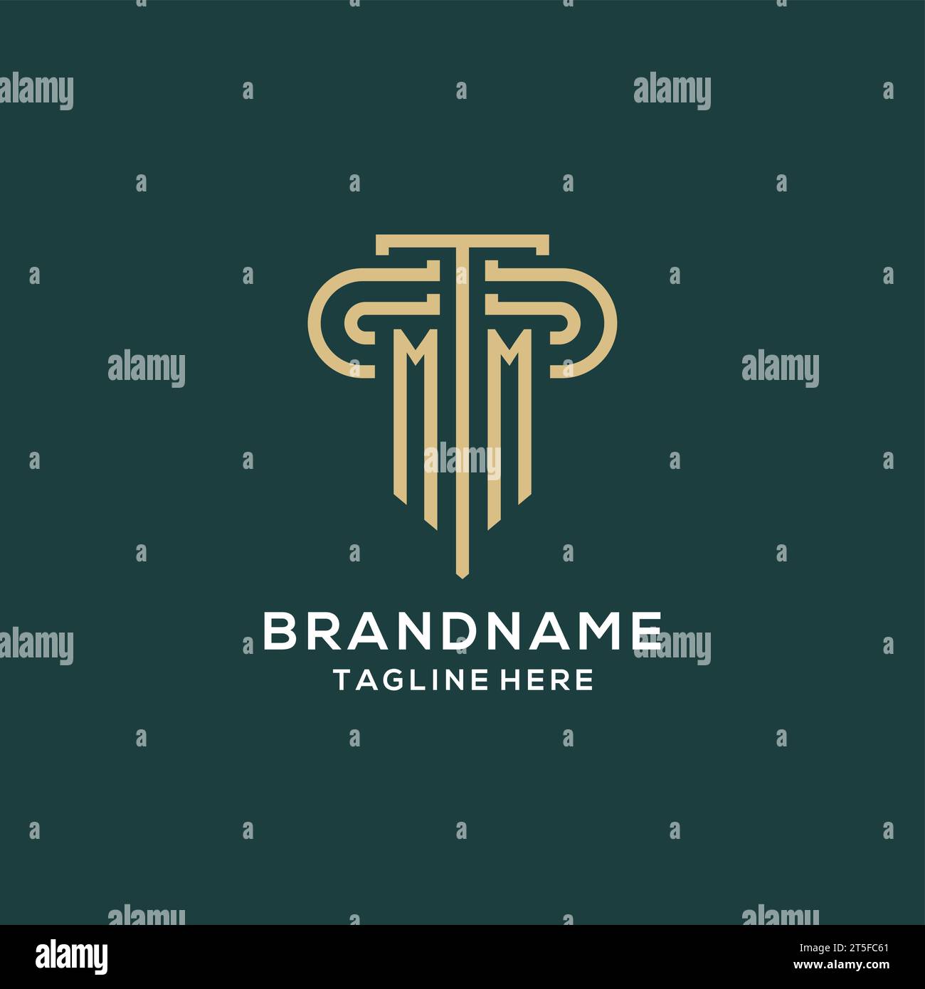 Initial MM pillar logo, elegant and luxury law firm logo vector graphic ...