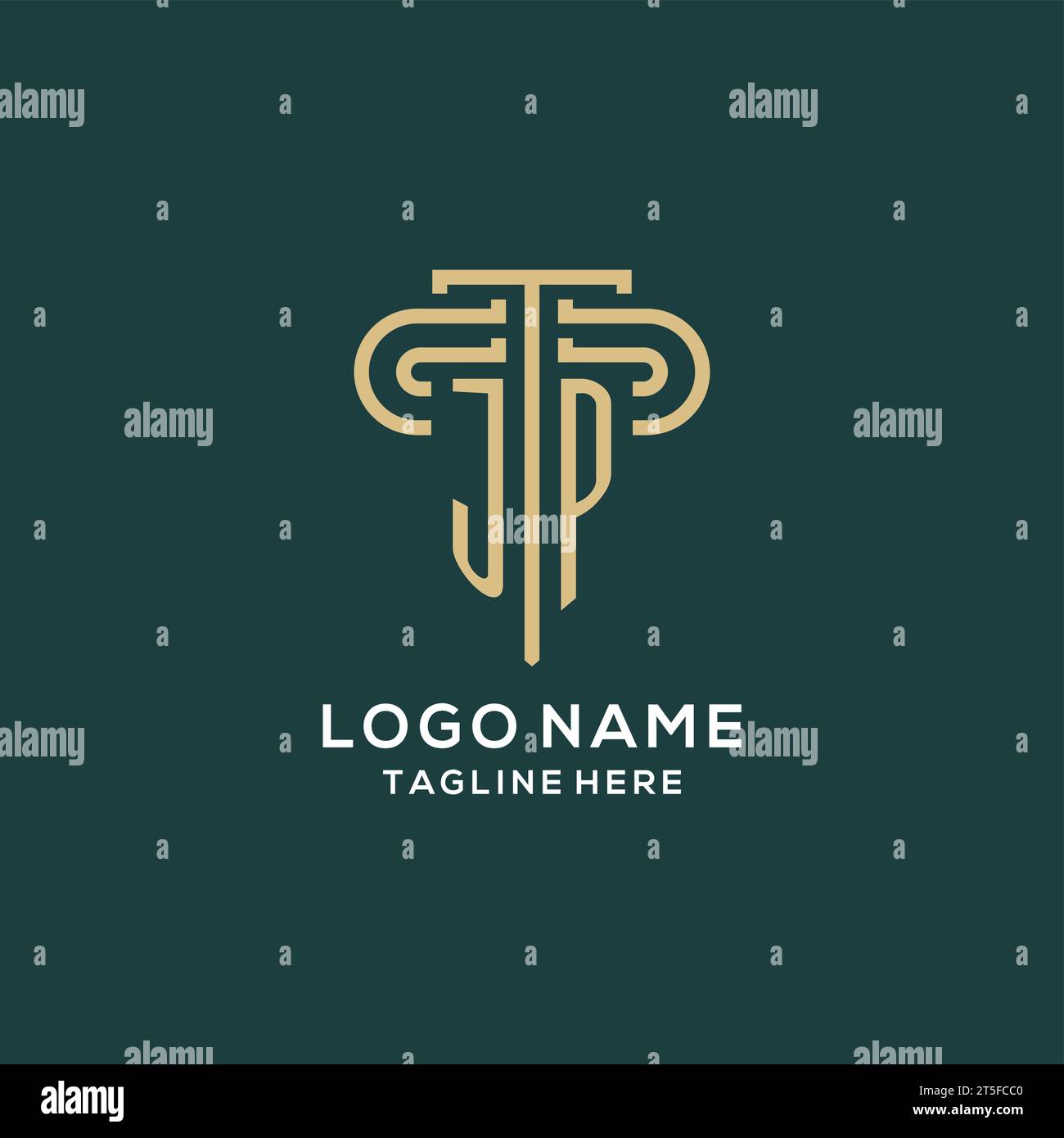 Initial JP pillar logo, elegant and luxury law firm logo vector graphic ...
