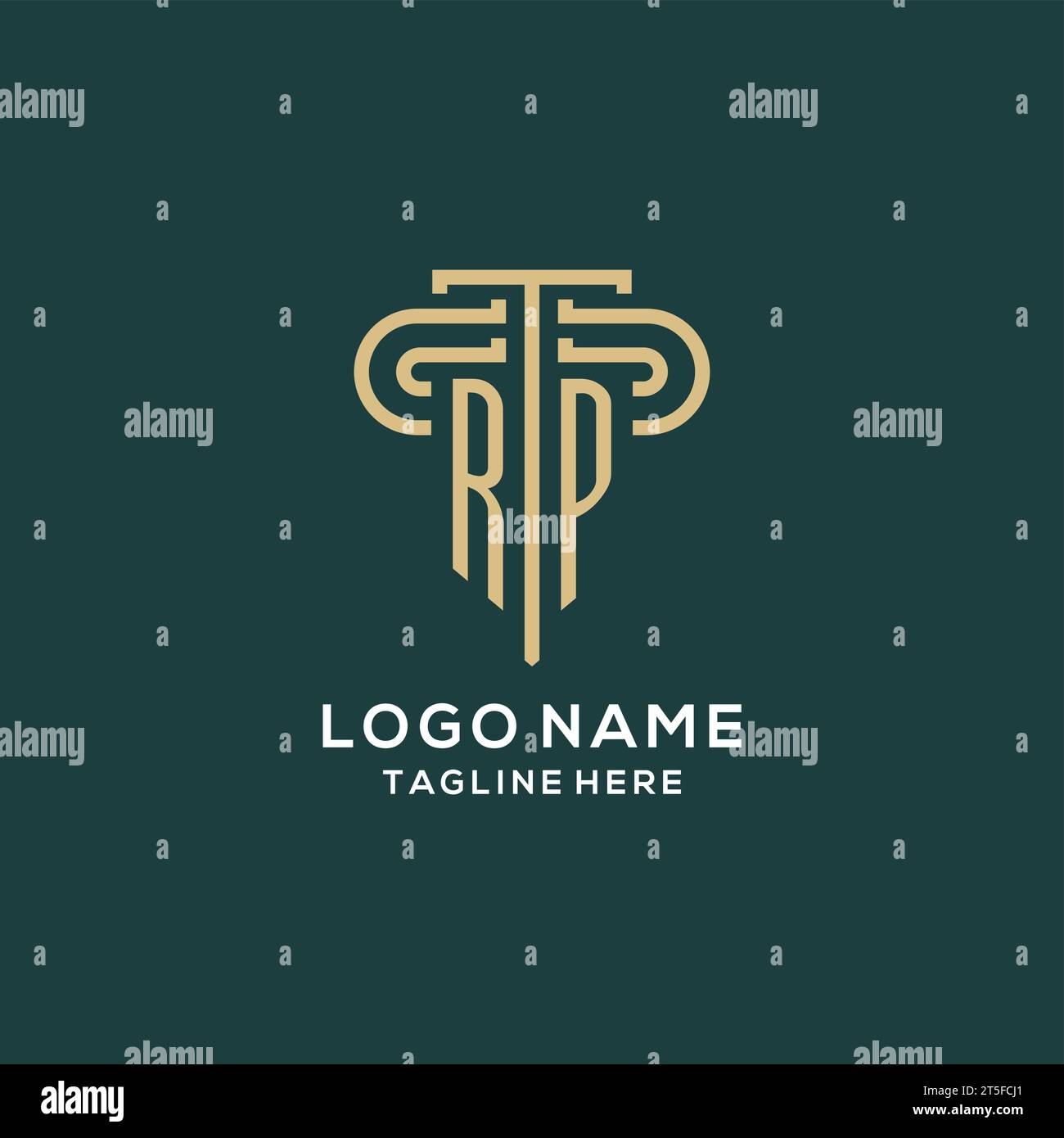 Initial RP pillar logo, elegant and luxury law firm logo vector graphic ...