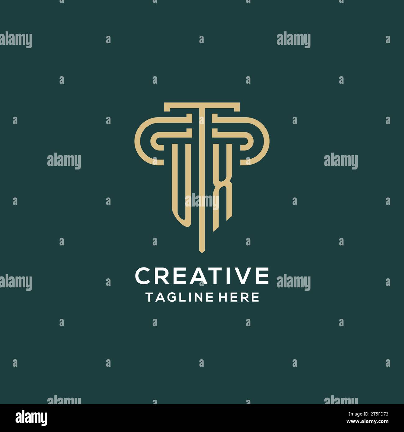 Initial UX pillar logo, elegant and luxury law firm logo vector graphic ...