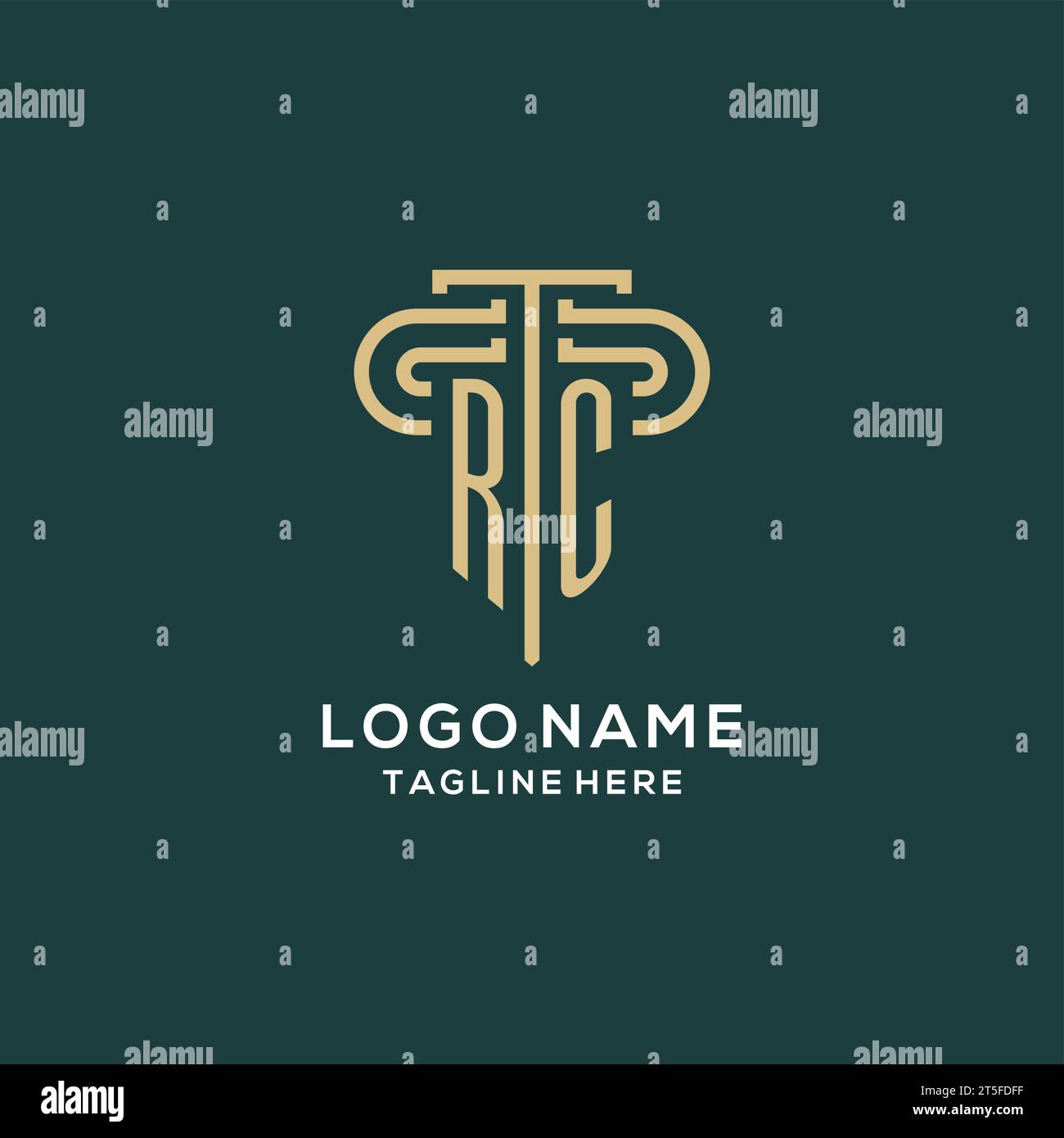 Initial RC pillar logo, elegant and luxury law firm logo vector graphic ...