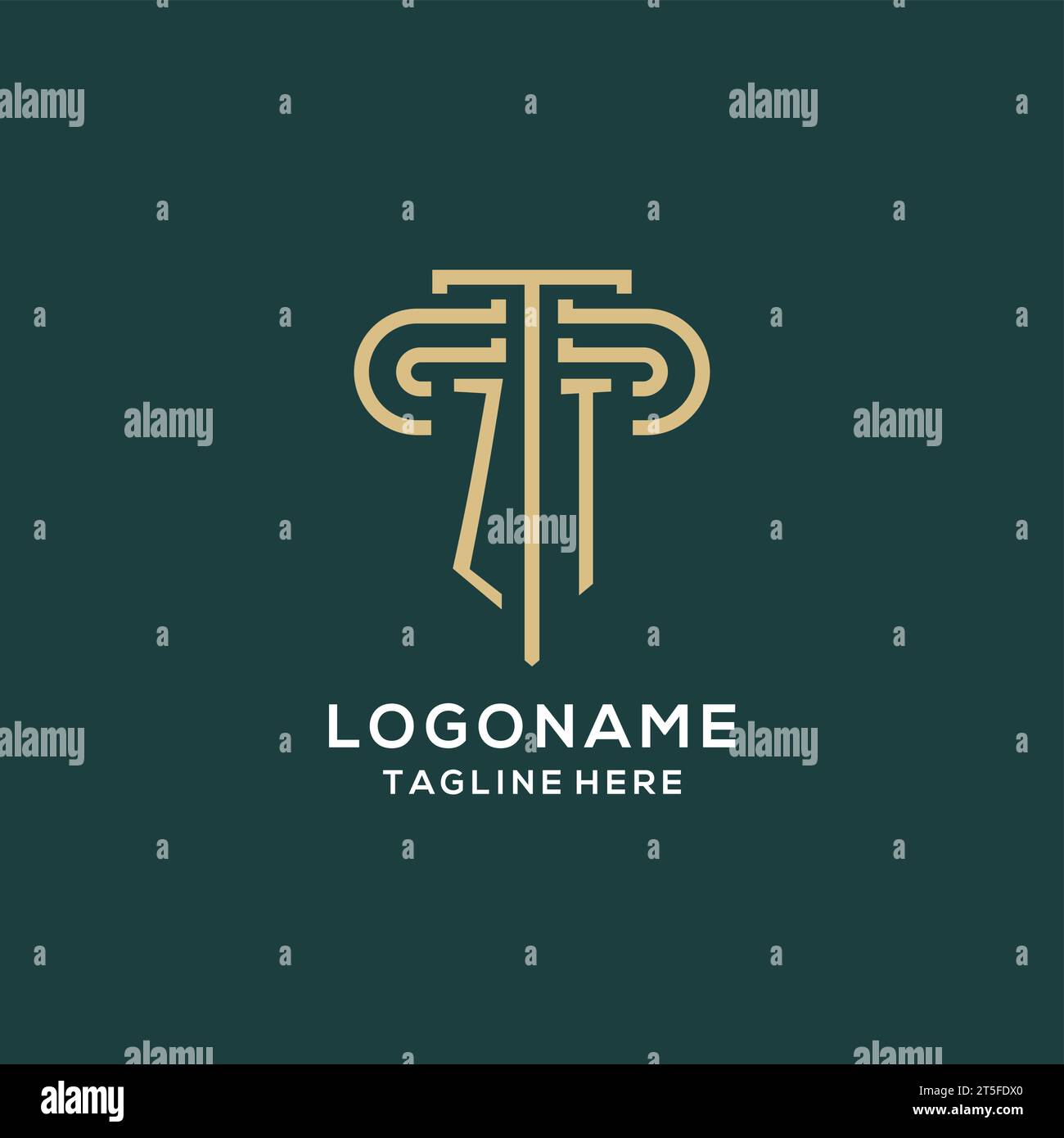 Initial ZT pillar logo, elegant and luxury law firm logo vector graphic ...