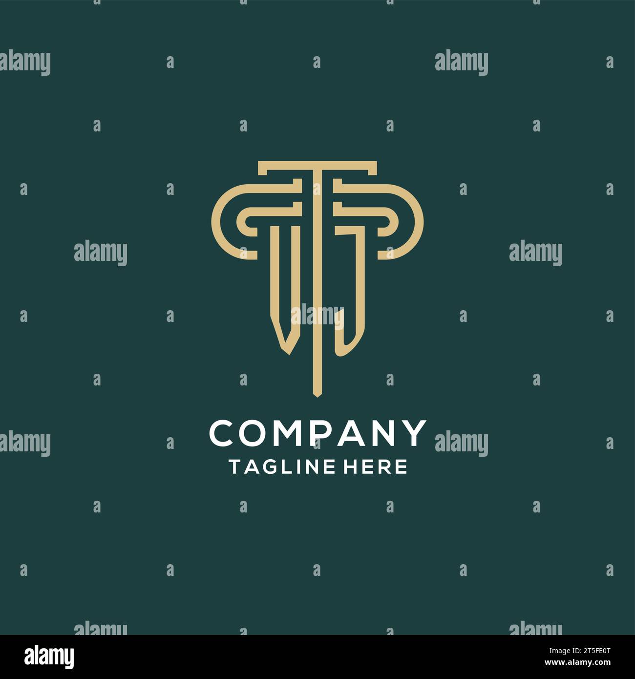 Initial VJ pillar logo, elegant and luxury law firm logo vector graphic ...
