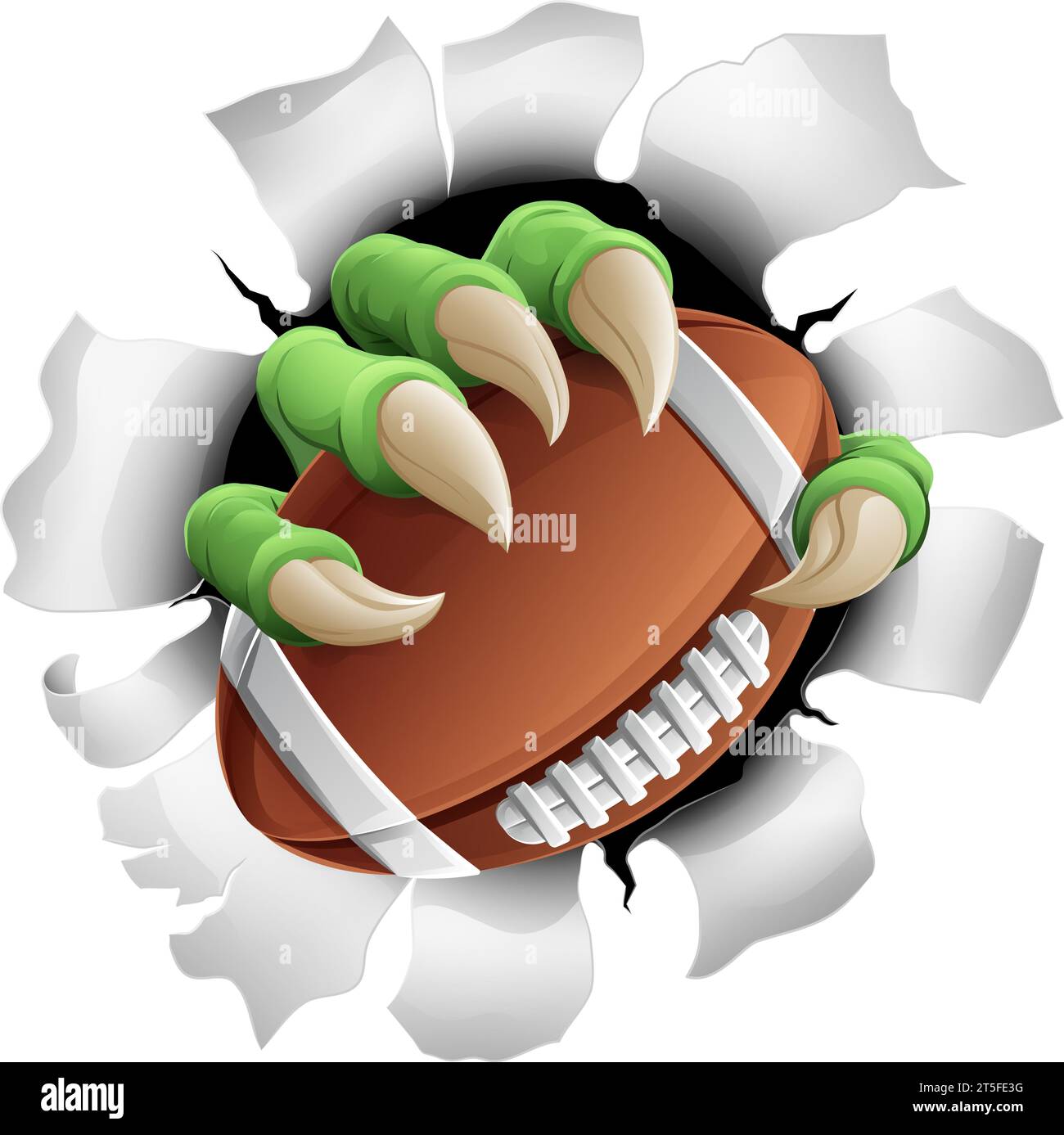 American Football Ball Claw Monster Animal Hand Stock Vector Image ...