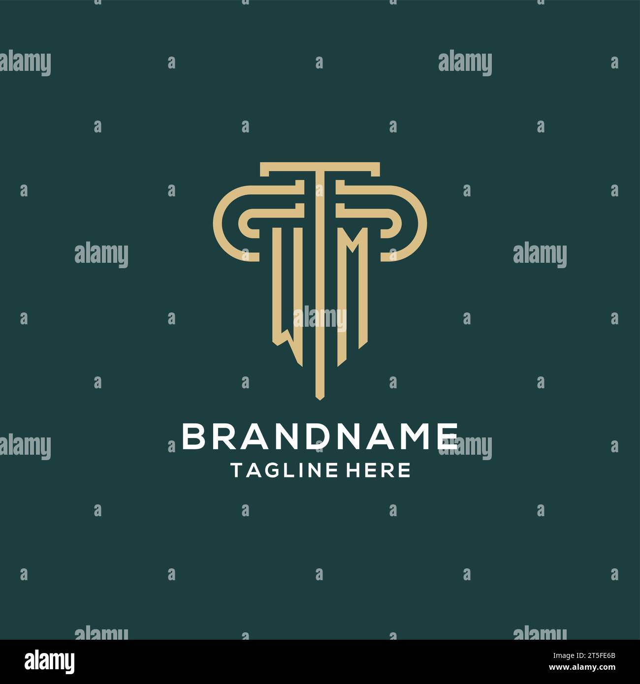 Initial WM pillar logo, elegant and luxury law firm logo vector graphic ...
