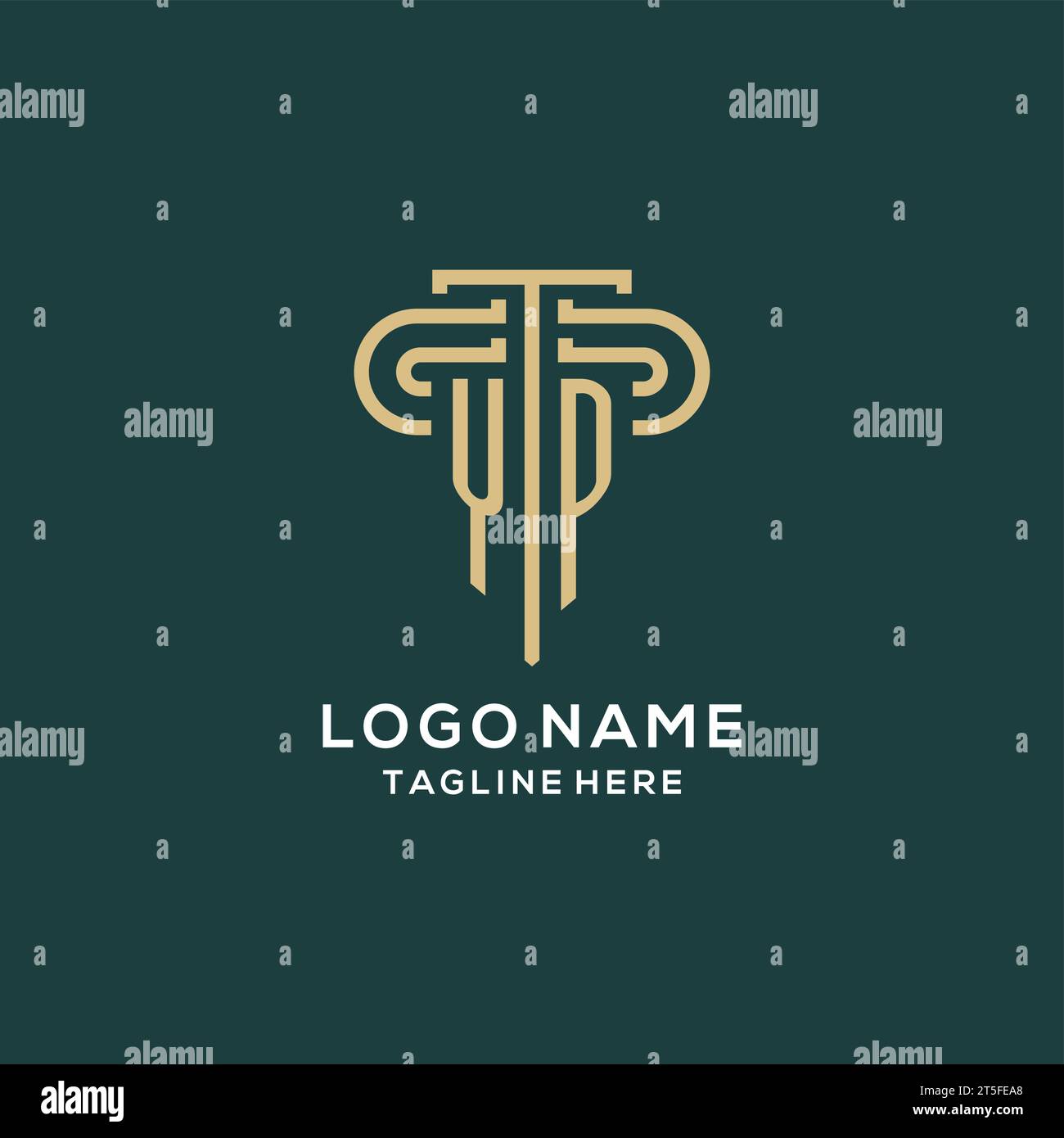 Initial YP pillar logo, elegant and luxury law firm logo vector graphic ...