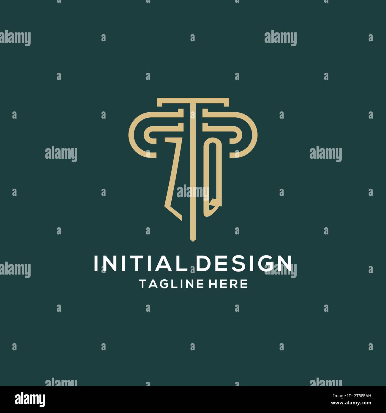 Initial ZQ pillar logo, elegant and luxury law firm logo vector graphic ...