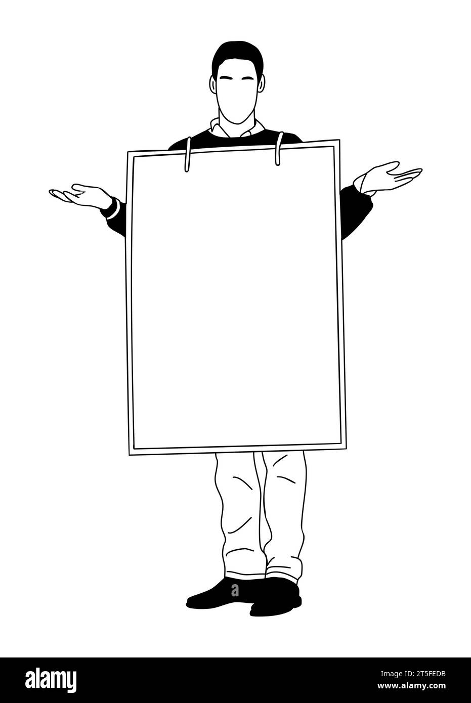 Man holding blank white banner vector isolated Stock Vector Image & Art ...