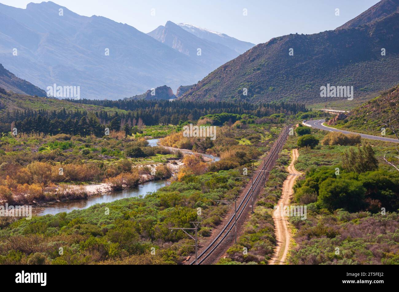 The Hex River Valley, taken from the N1 national road. Stock Photo