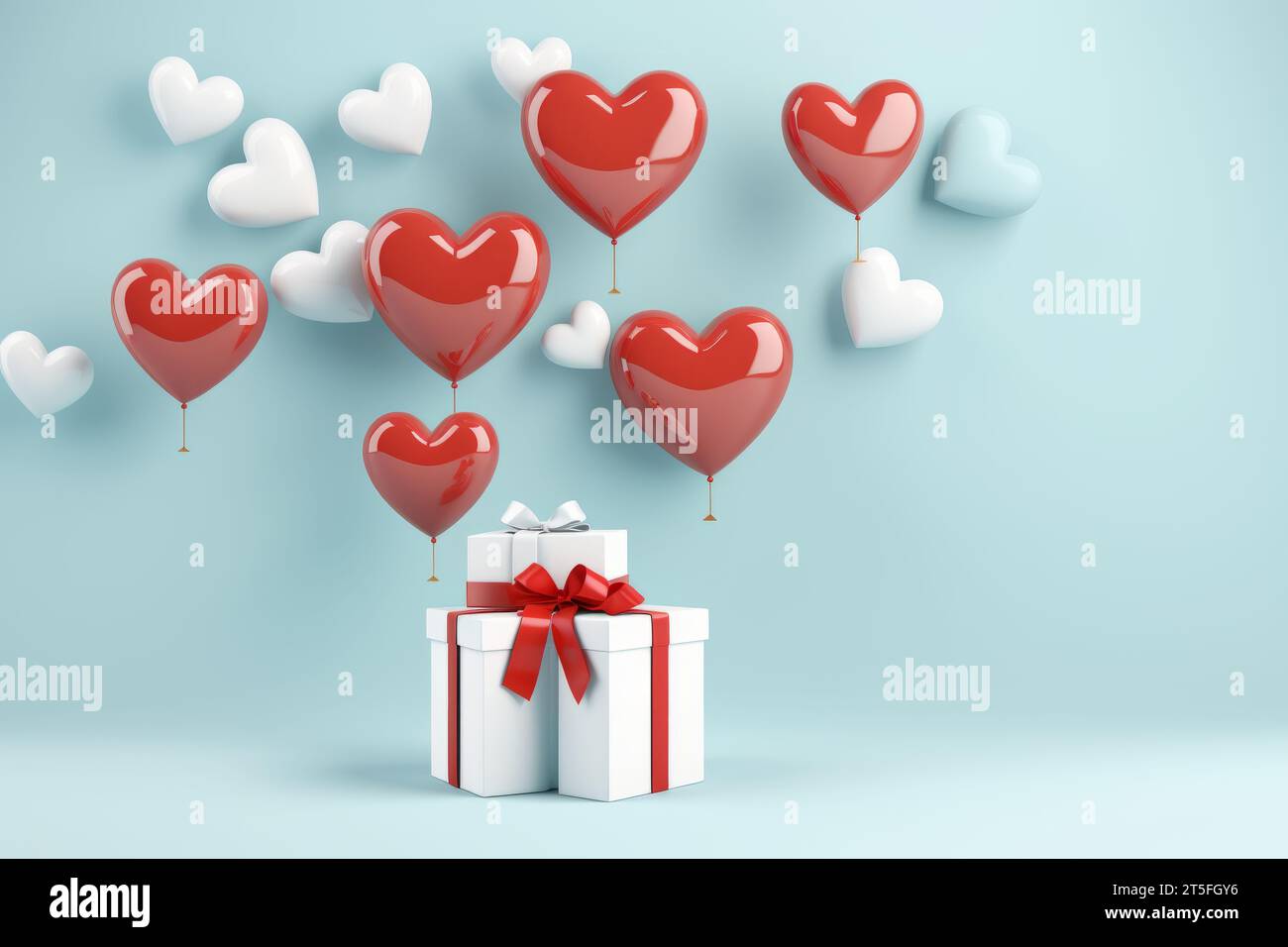 Vibrant 3d heart shaped balloons and gift boxes celebrate fathers day ...