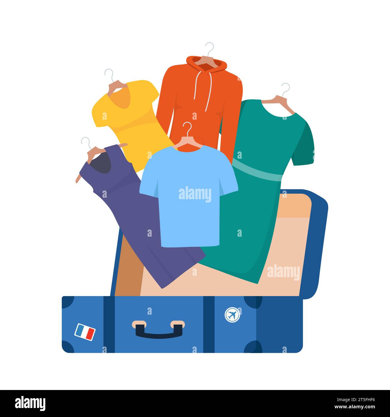 Open suitcase clothing Stock Vector Images Alamy