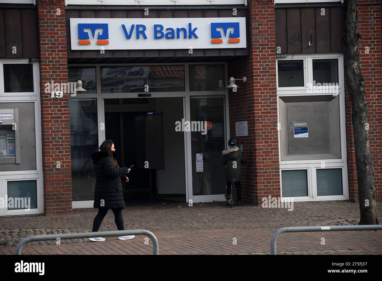 Burger/Fehmarn/Germany/04 November 2023/. VR bank  branch in smll town burger fehmarn in Germany.   (Photo.Francis Joseph Dean/Dean Pictures) Stock Photo