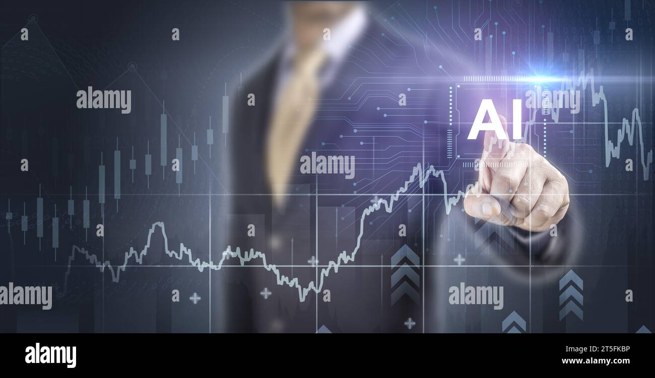 Artificial Intelligence, AI, Automation. Strategy for achieving business success using artificial intelligence. Predictive analytics, Customer service Stock Photo