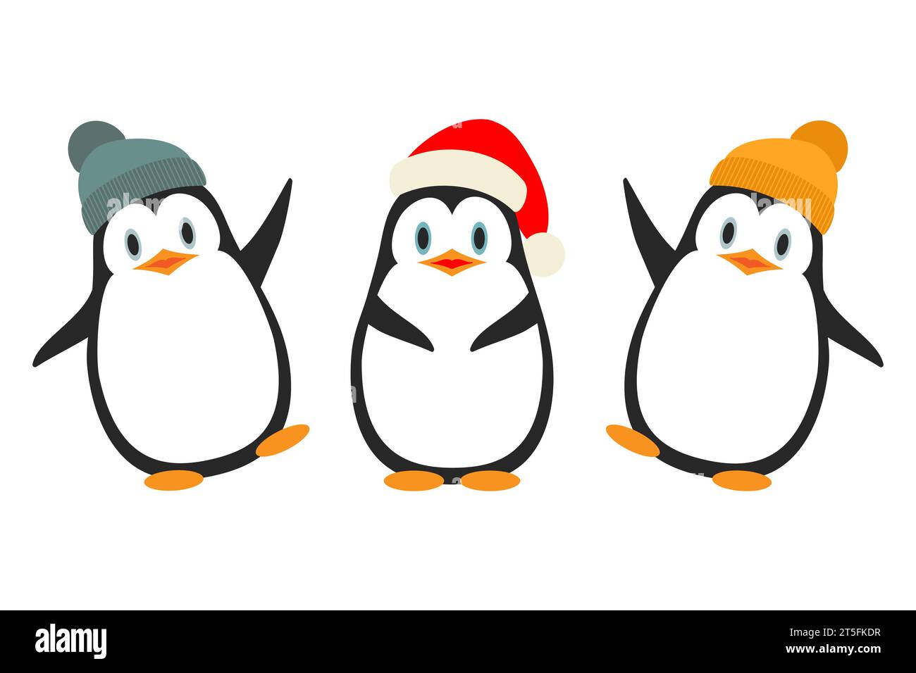 Collection of cute little penguins in hats Stock Vector Image & Art Alamy