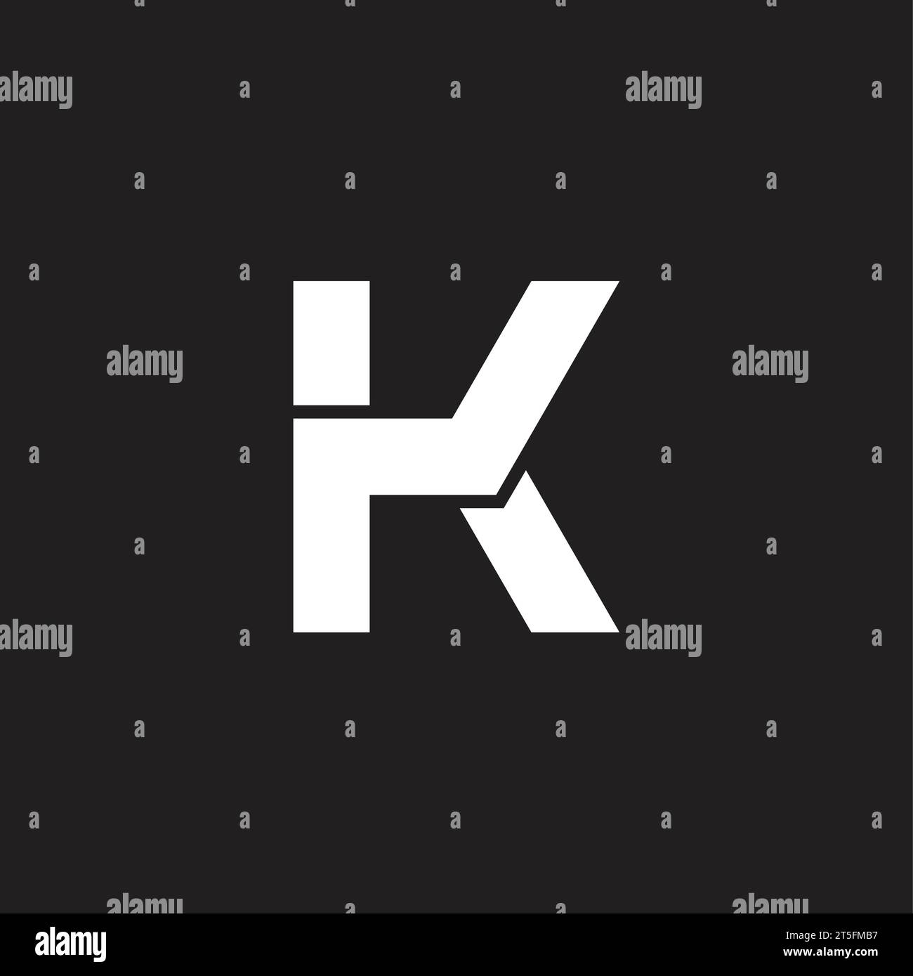 letter yk simple geometric linked logo vector Stock Vector
