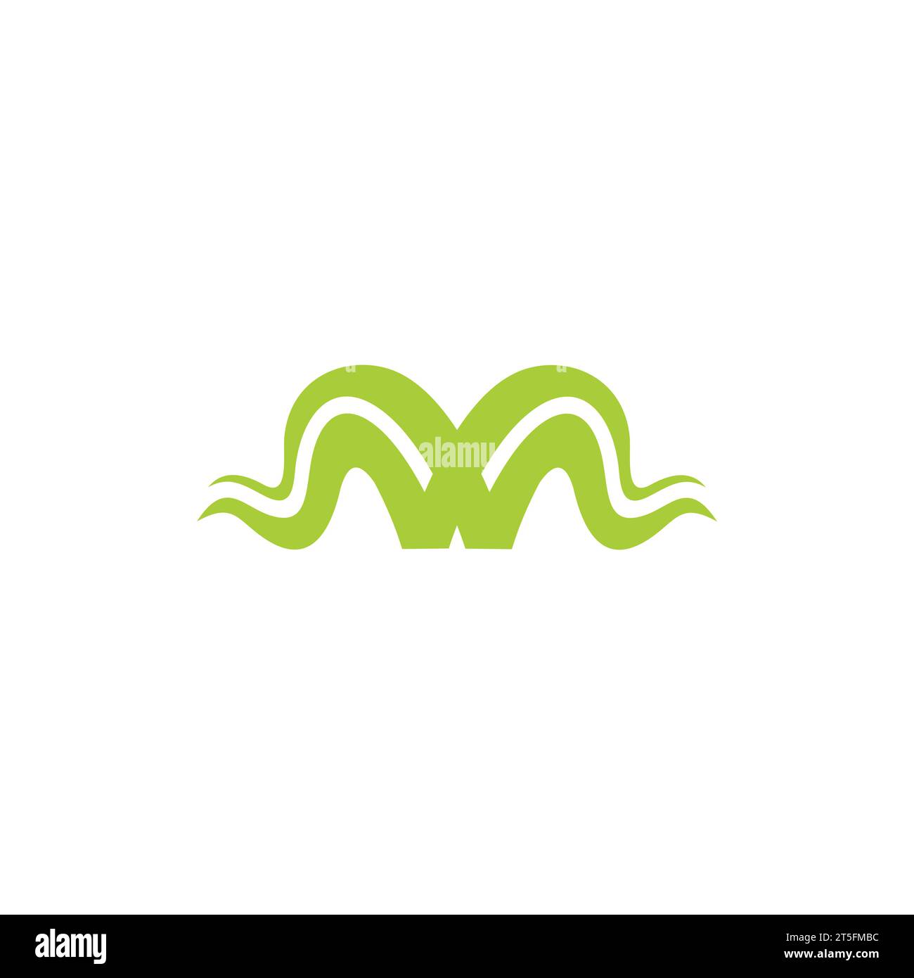 letter w seaweed grass green logo vector Stock Vector
