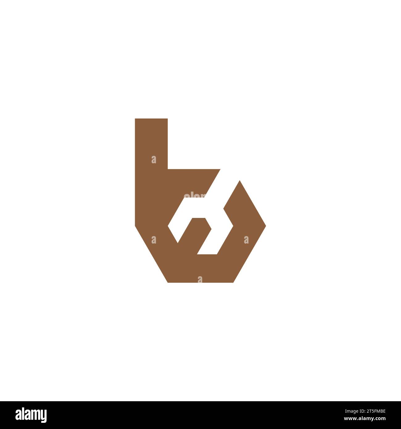 letter b simple wrench logo vector Stock Vector