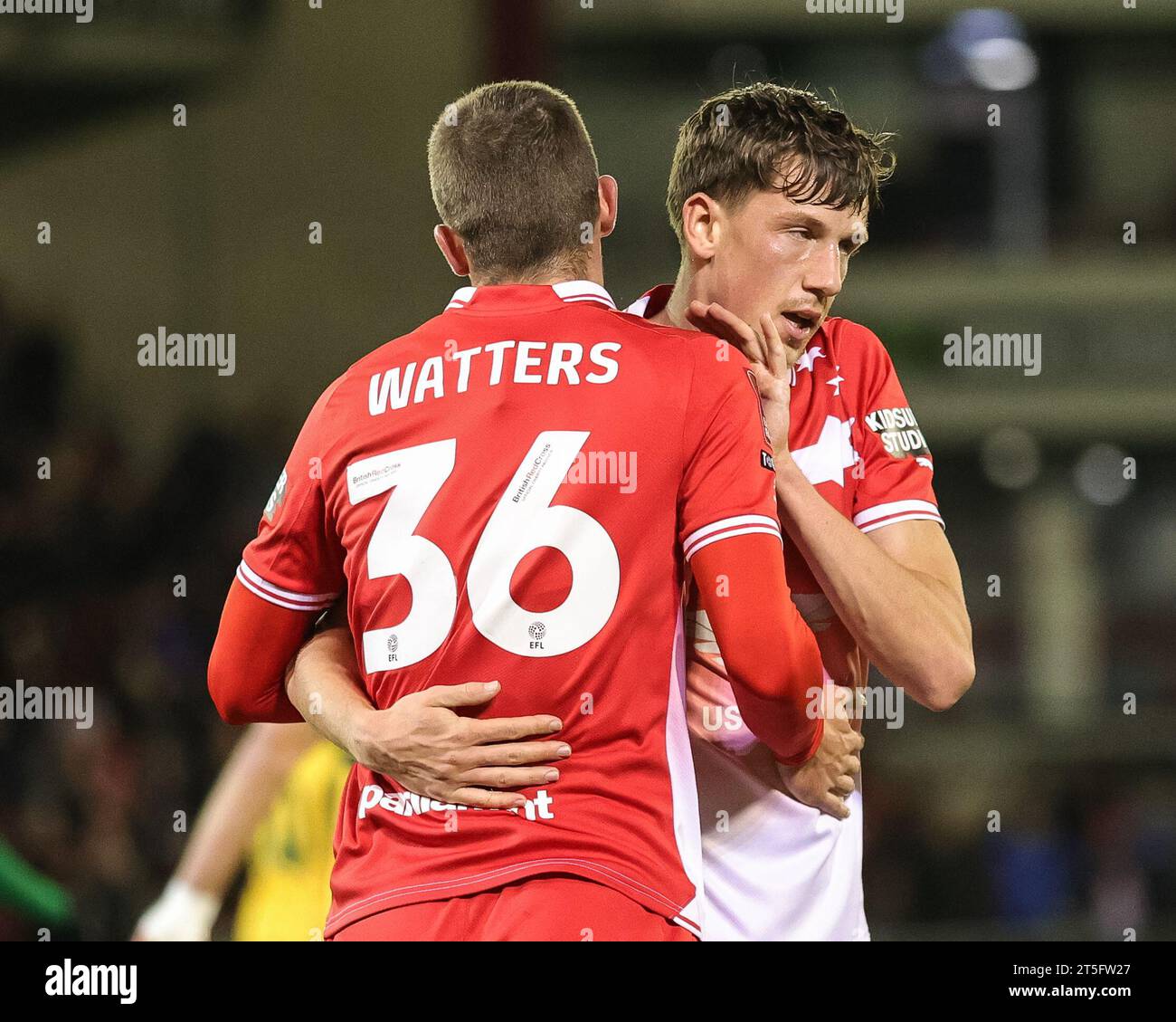 Max Watters #36 of Barnsley celebrates his goal to make it 1-0 during 
