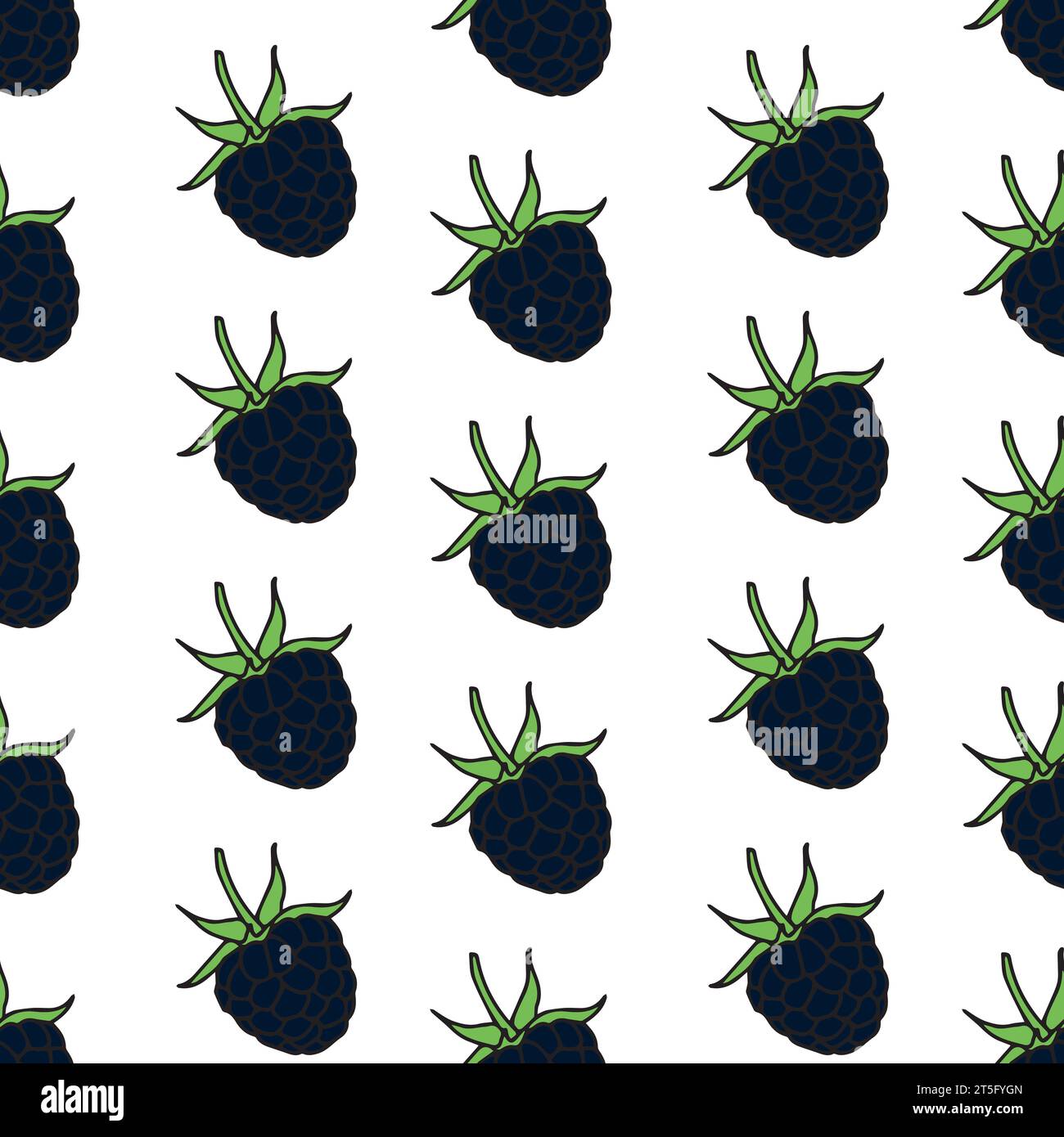 raspberries seamless pattern. Seamless background with raspberry. Vector illustration. Stock Vector