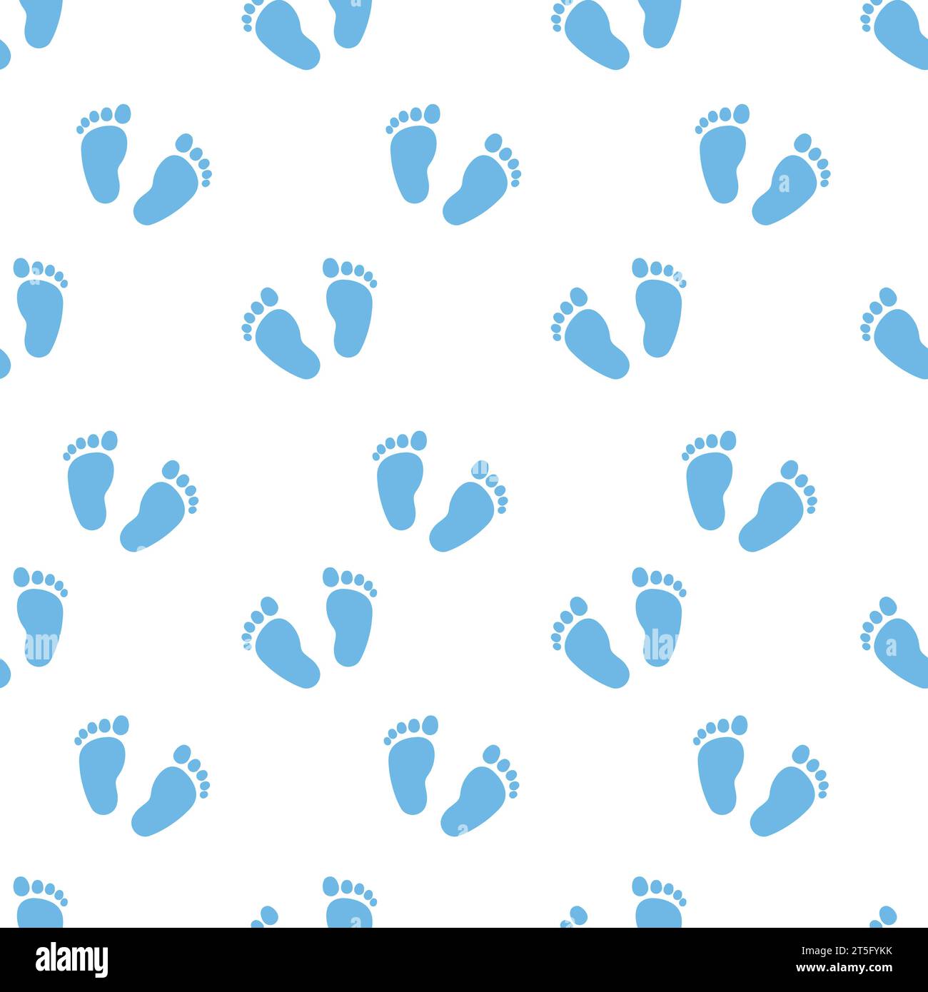 Cute Blue Little Baby Feet Vector Illustration. Abstract Footprint