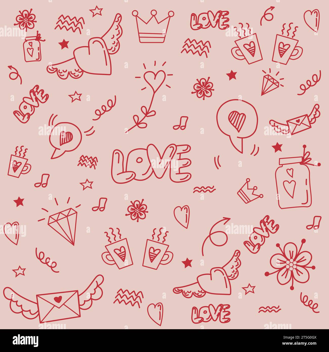 Hand drawn set doodle elements for concept design isolated on white ...