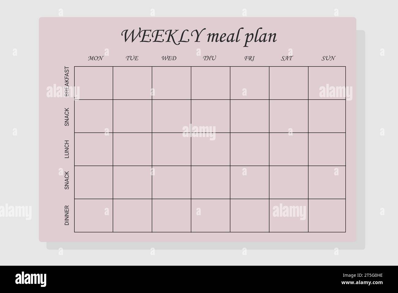 Weekly meal planner Stock Vector Images - Alamy