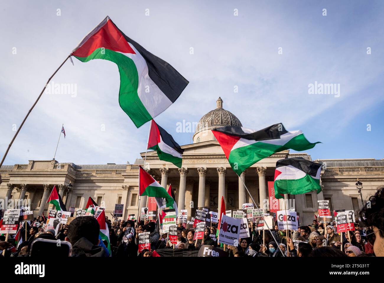 Pro-Palestinian protest in Trafalgar Square,  London on 04/11/2023, England, UK Stock Photo
