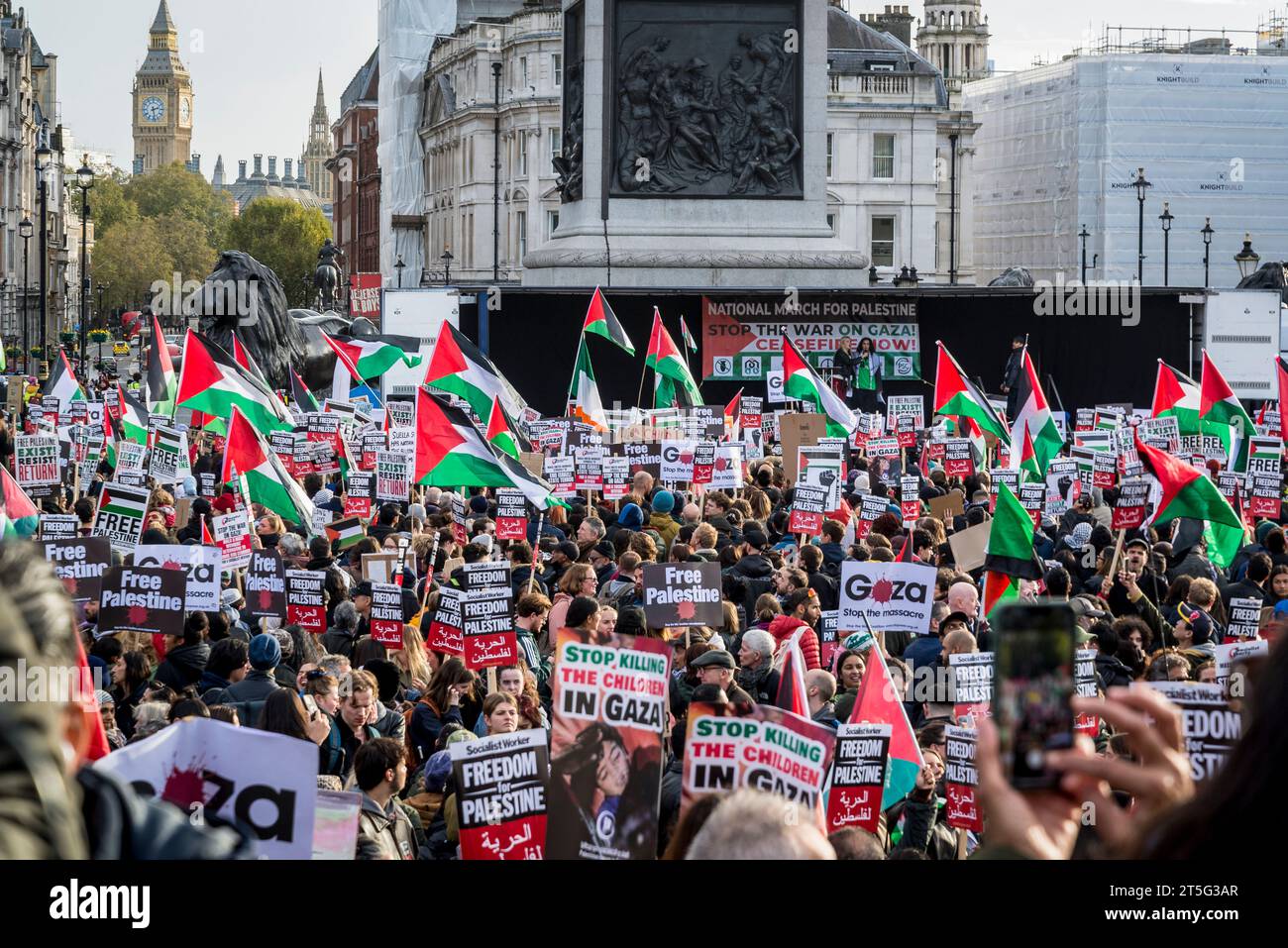 Pro-Palestinian protest in Trafalgar Square,  London on 04/11/2023, England, UK Stock Photo