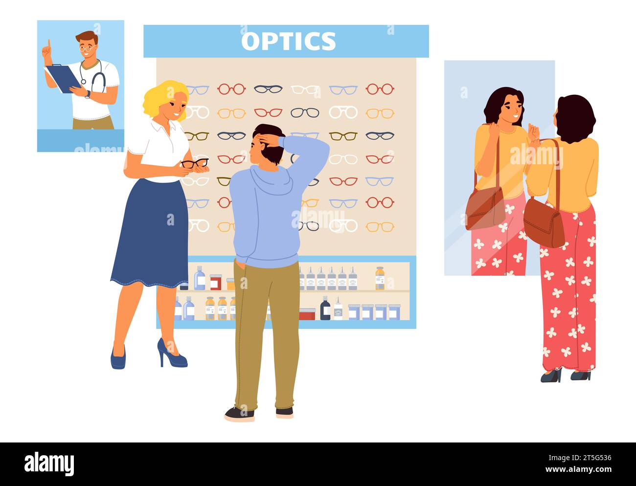 Choosing glasses Cut Out Stock Images & Pictures - Alamy