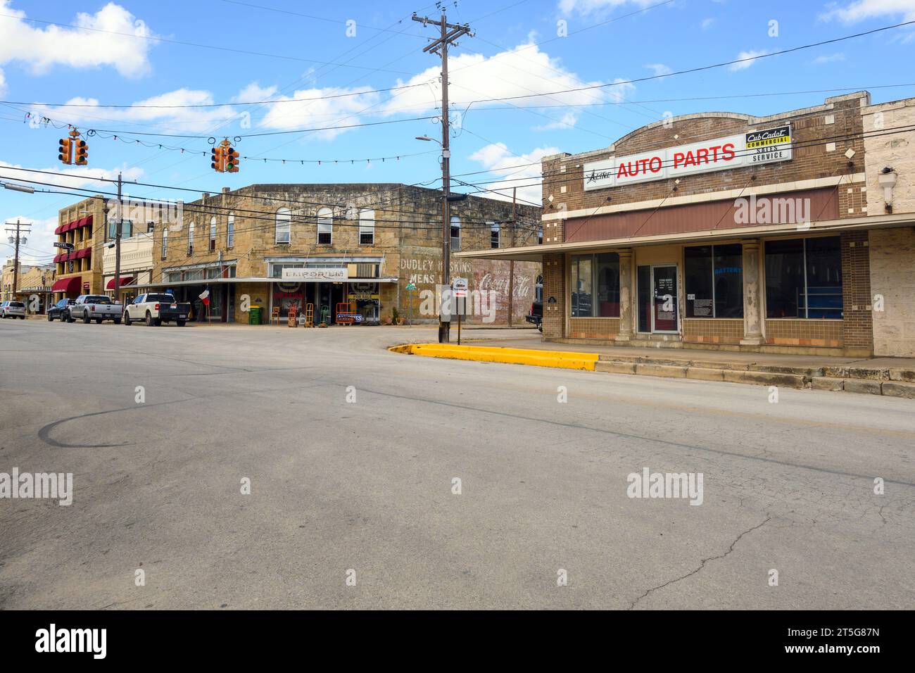Gonzales, Texas, USA - October 12, 2023 - Architecture in Gonzales dowtown. Texas, USA Stock Photo